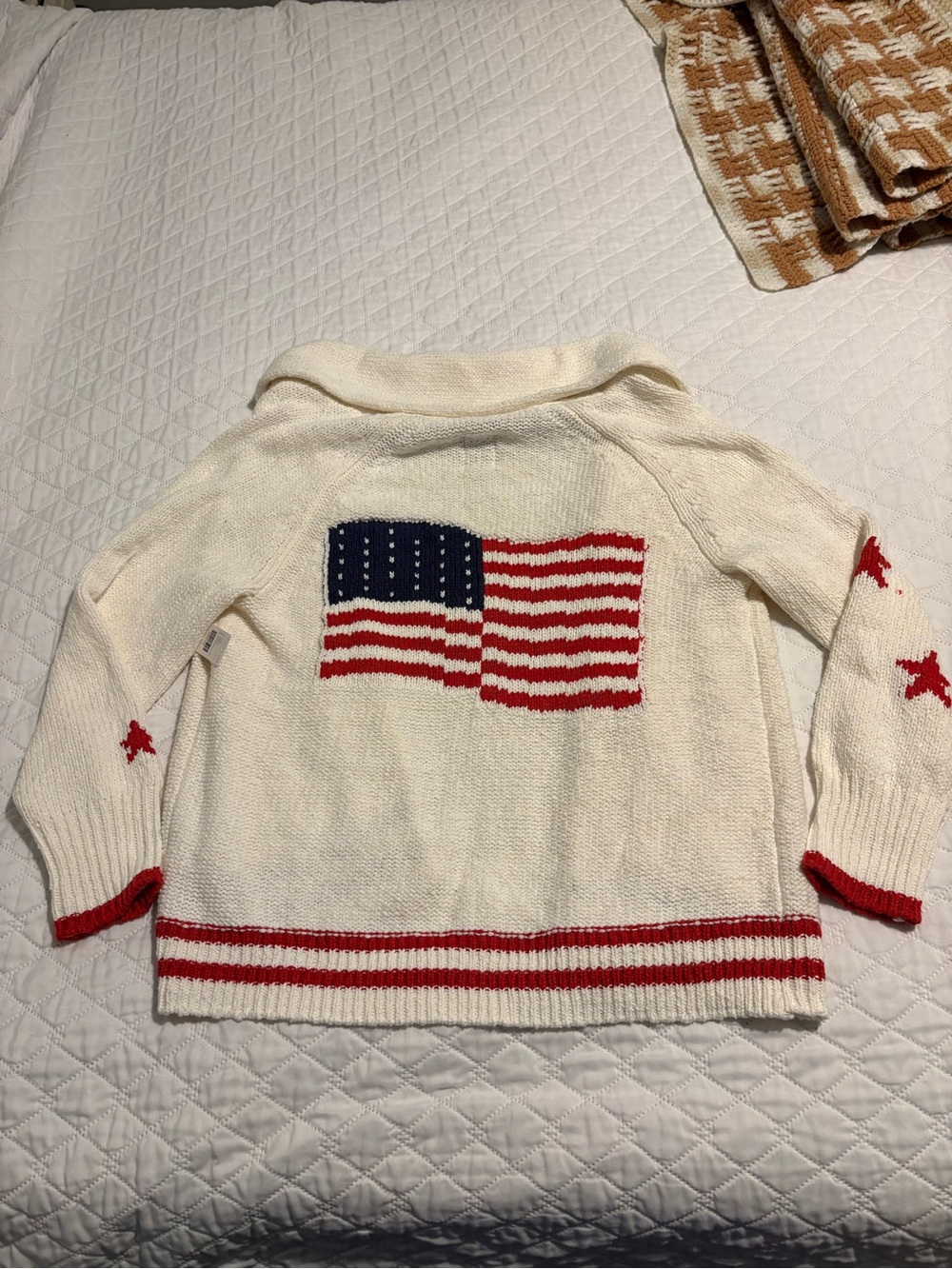 NWT Anthropologie Maeve Knit Cardigan with American Flag Motif - Picture 7 of 7